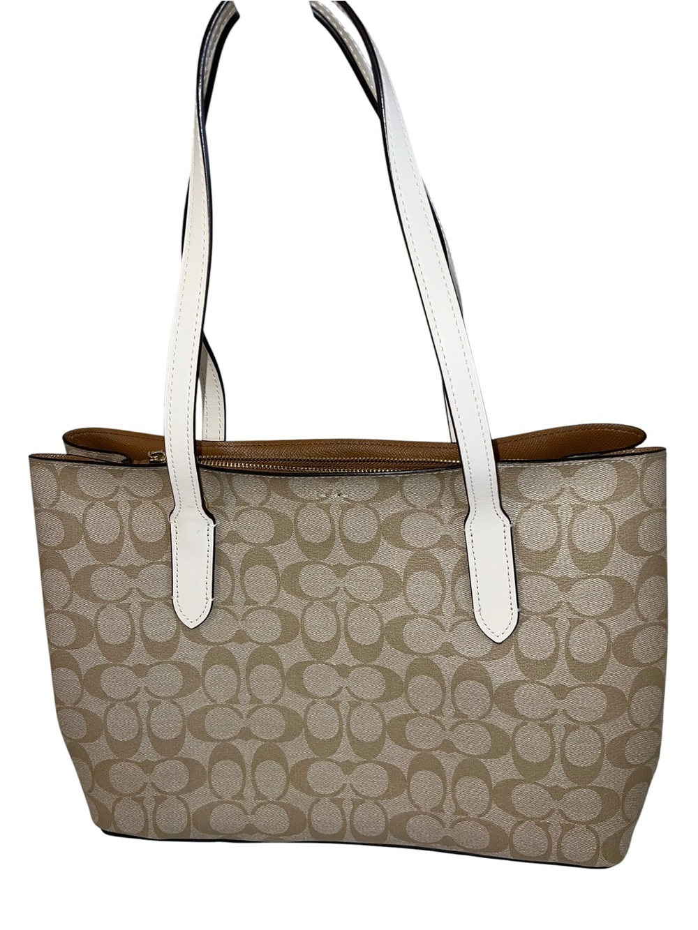 Coach Signature Canvas Tote with Gold-tone Hardware - Picture 2 of 16